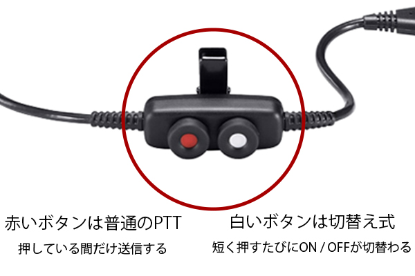 OPC-636の2種類のPTTボタン