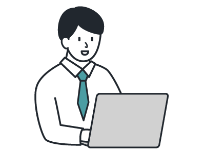 PCで修理申込フォームを送信する男性