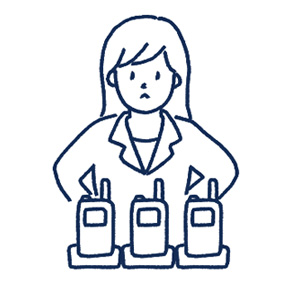 無線機が足りないイラスト