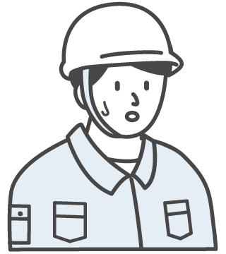 建設現場で働く男性が困っている様子