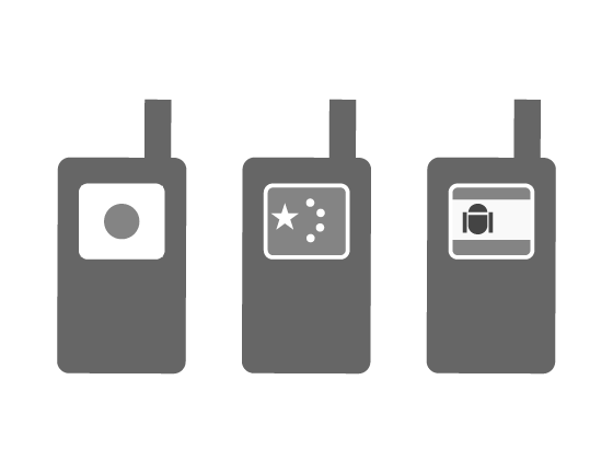 端末ごとに別の言語が設定されているイラスト