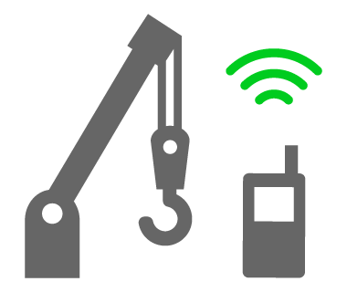 クレーン作業と合図のイラスト